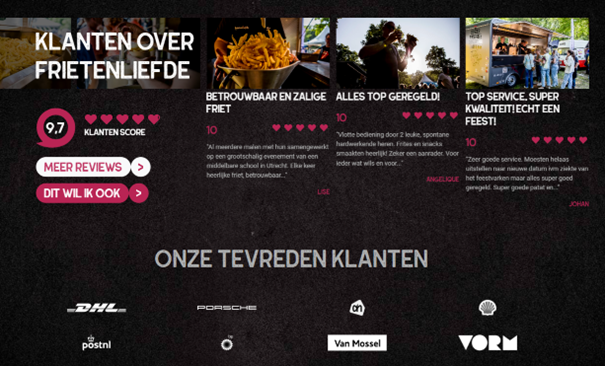 social proof landingspagina - reviews en bekende logo's