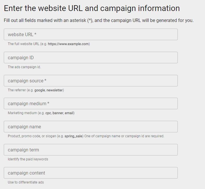Google campaign url builder - UTM code